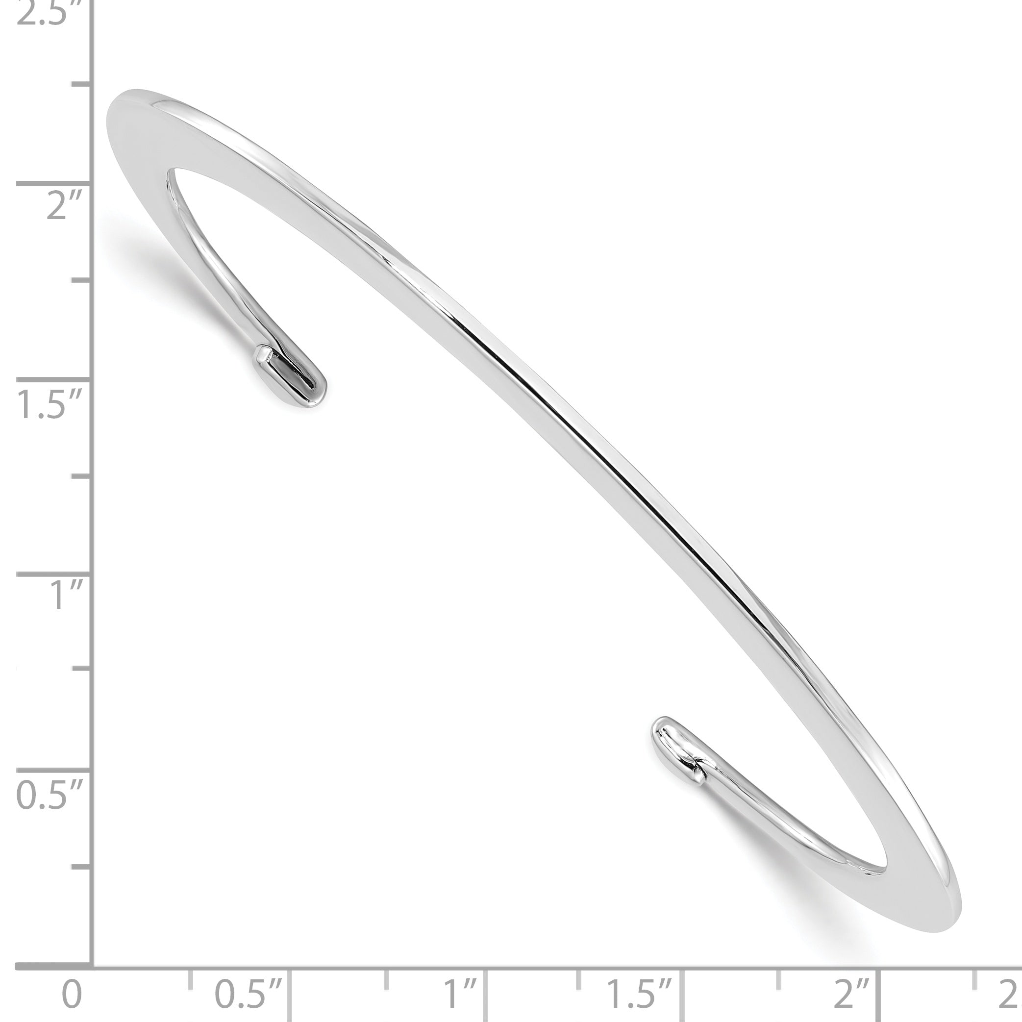 Sterling Silver Polished Plain Open Bangle