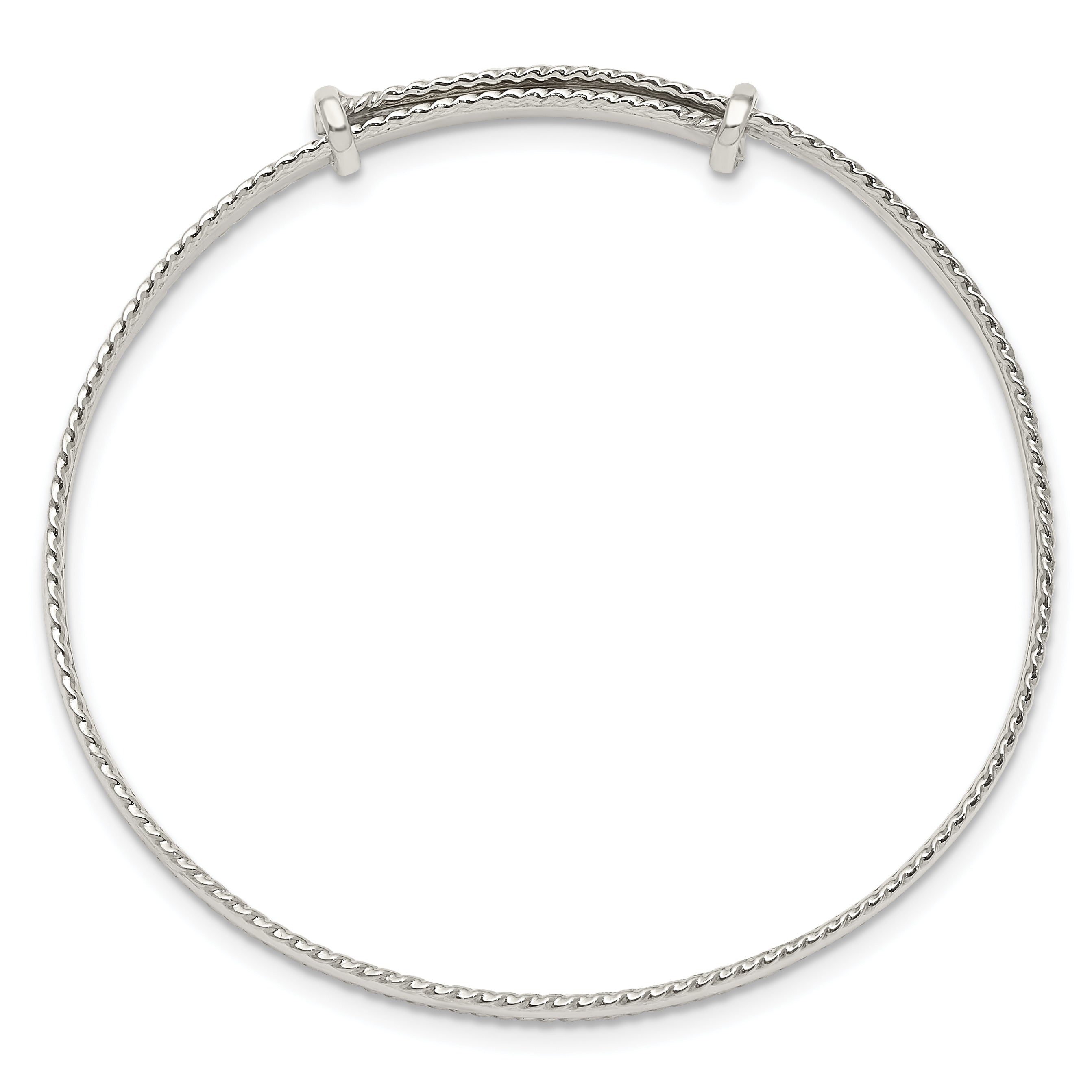 Sterling Silver Polished Milgrain 4.75mm Adjustable Children's Bangle