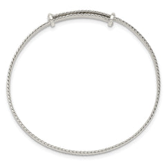 Sterling Silver Polished Milgrain 4.75mm Adjustable Children's Bangle