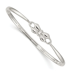 Sterling Silver Polished Bow Baby Bangle Bracelet