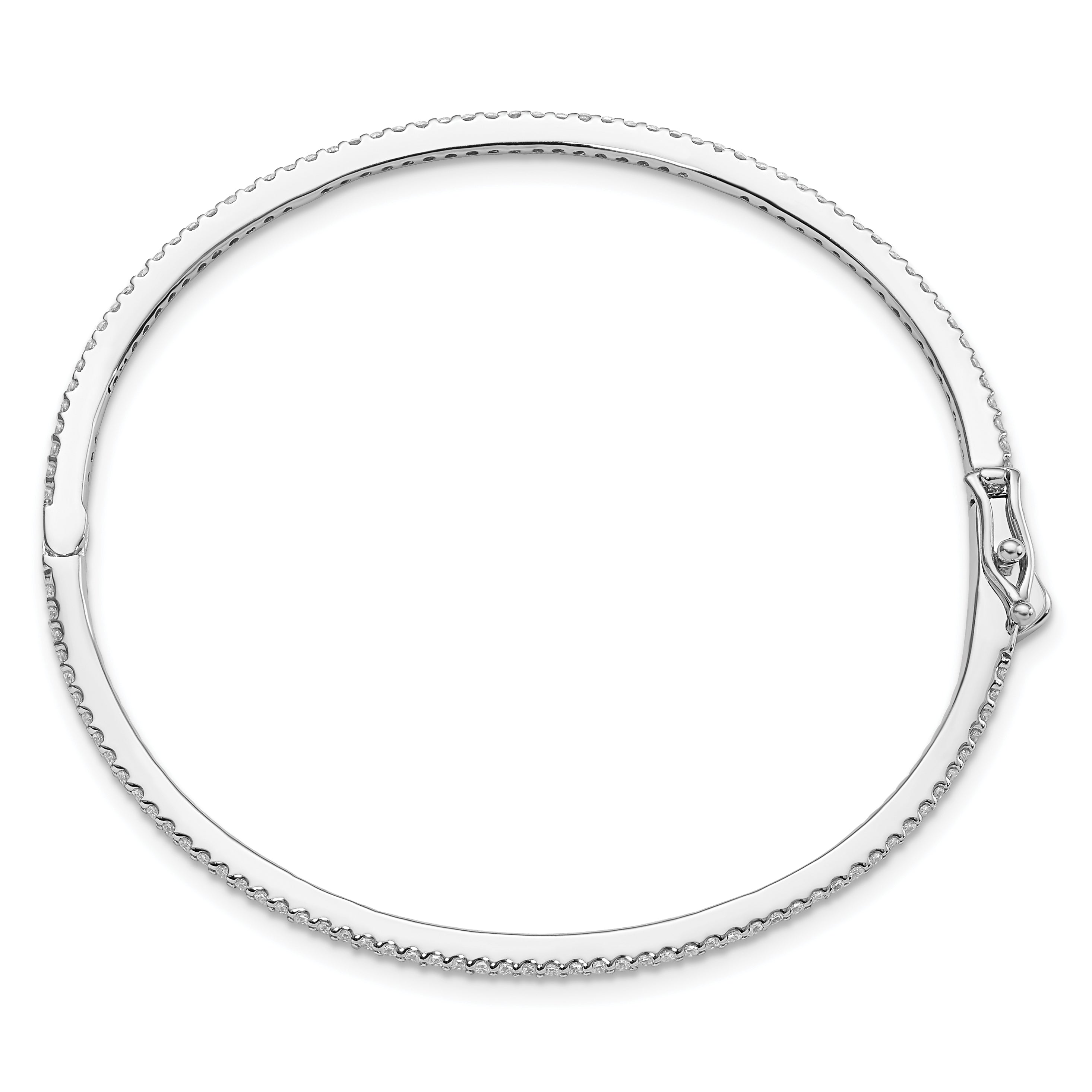 Sterling Shimmer Sterling Silver Rhodium-plated 115 Stone CZ Hinged Bangle Bracelet