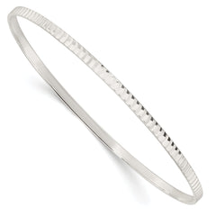 Sterling Silver Diamond Cut Slip-on Bangle