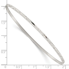 Sterling Silver Diamond Cut Slip-on Bangle