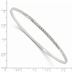 Sterling Silver Diamond Cut Slip-on Bangle