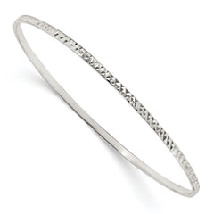 Sterling Silver Diamond Cut Slip-on Bangle