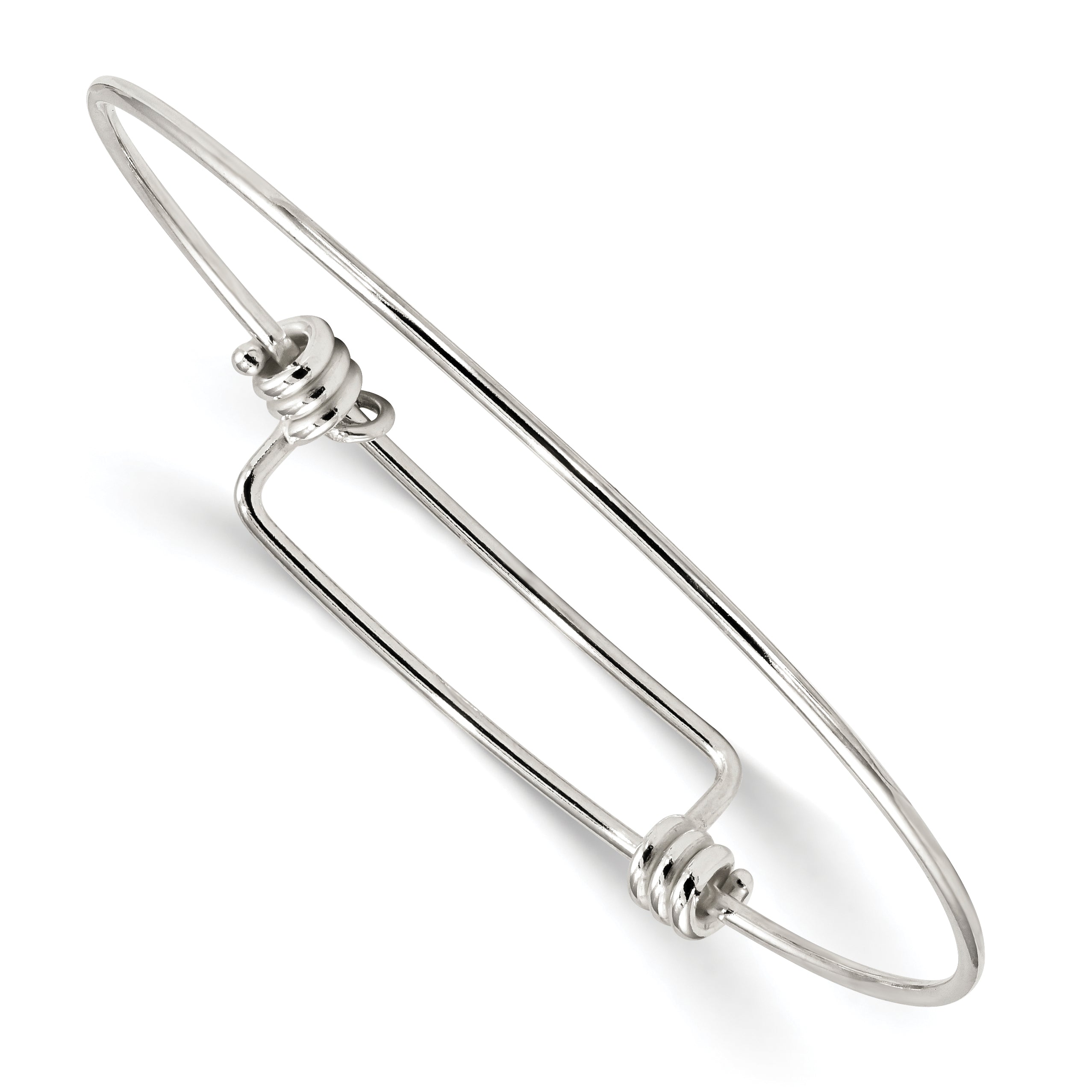 Sterling Silver Polished Expandable Slip-On Bangle