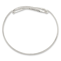 Sterling Silver Infinity w/Feather Bangle Bracelet