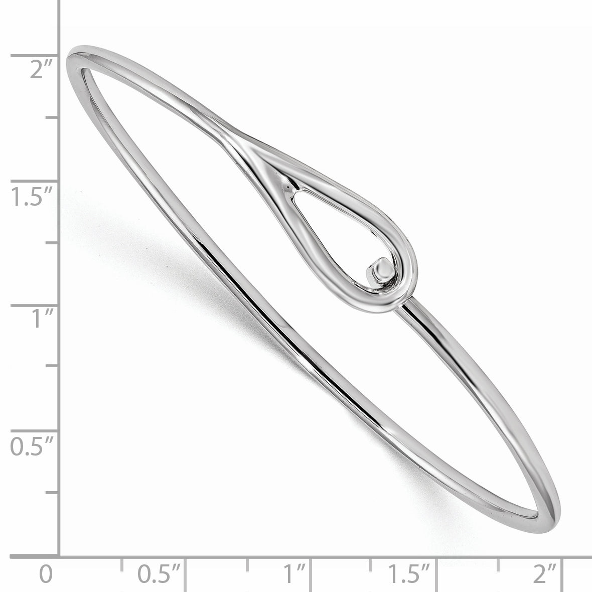 Sterling Silver Rhodium-plated Polished Bangle