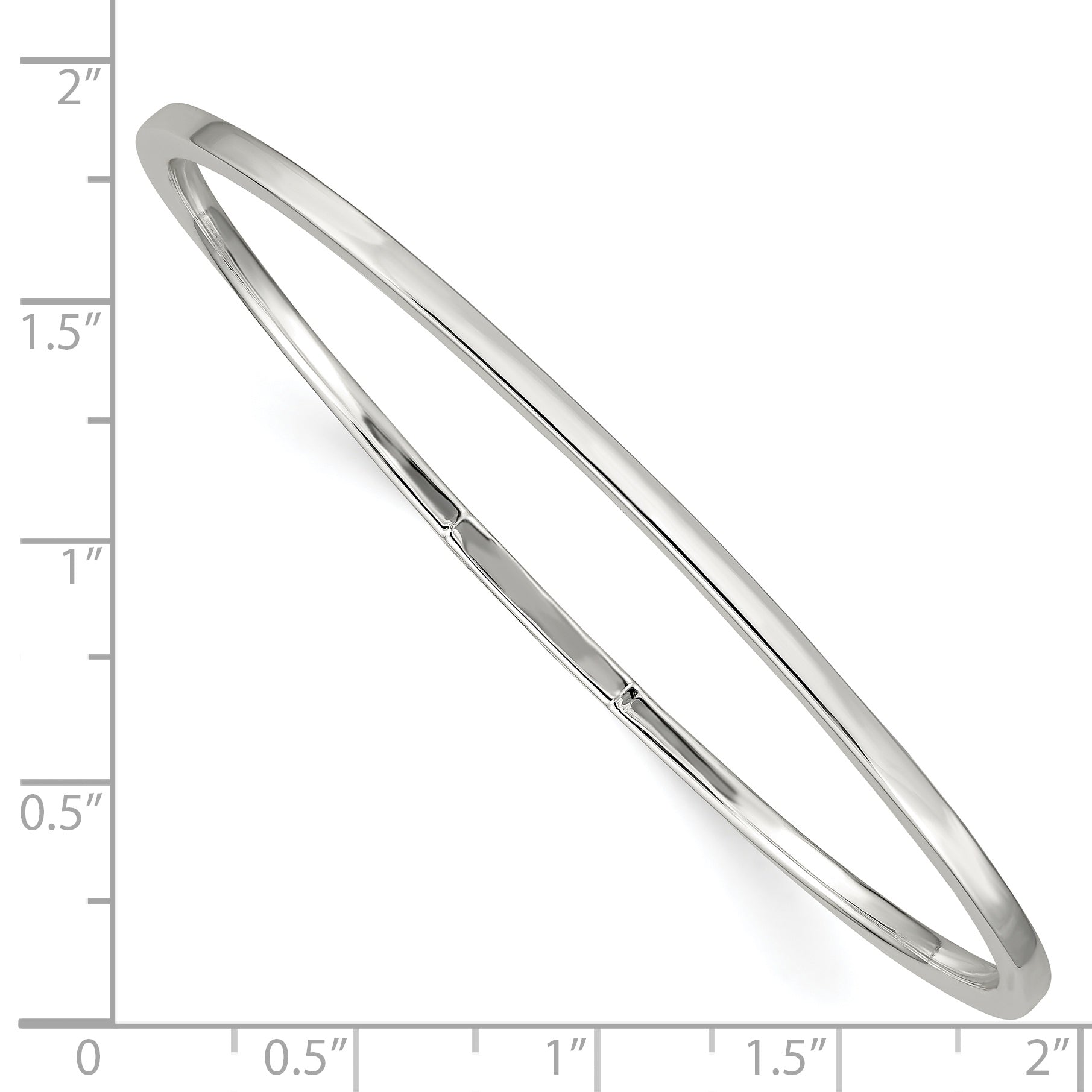 Sterling Silver 2mm Squared Edge Slip-on Bangle Bracelet