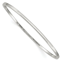 Sterling Silver 2mm Squared Edge Slip-on Bangle Bracelet