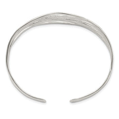 Sterling Silver Polished Multi-strand Cuff Bangle