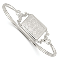 Sterling Silver Polished Rectangular 20mm Locket Bangle