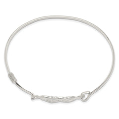 Sterling Silver Polished Heart Bangle