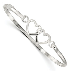 Sterling Silver Polished Heart Bangle