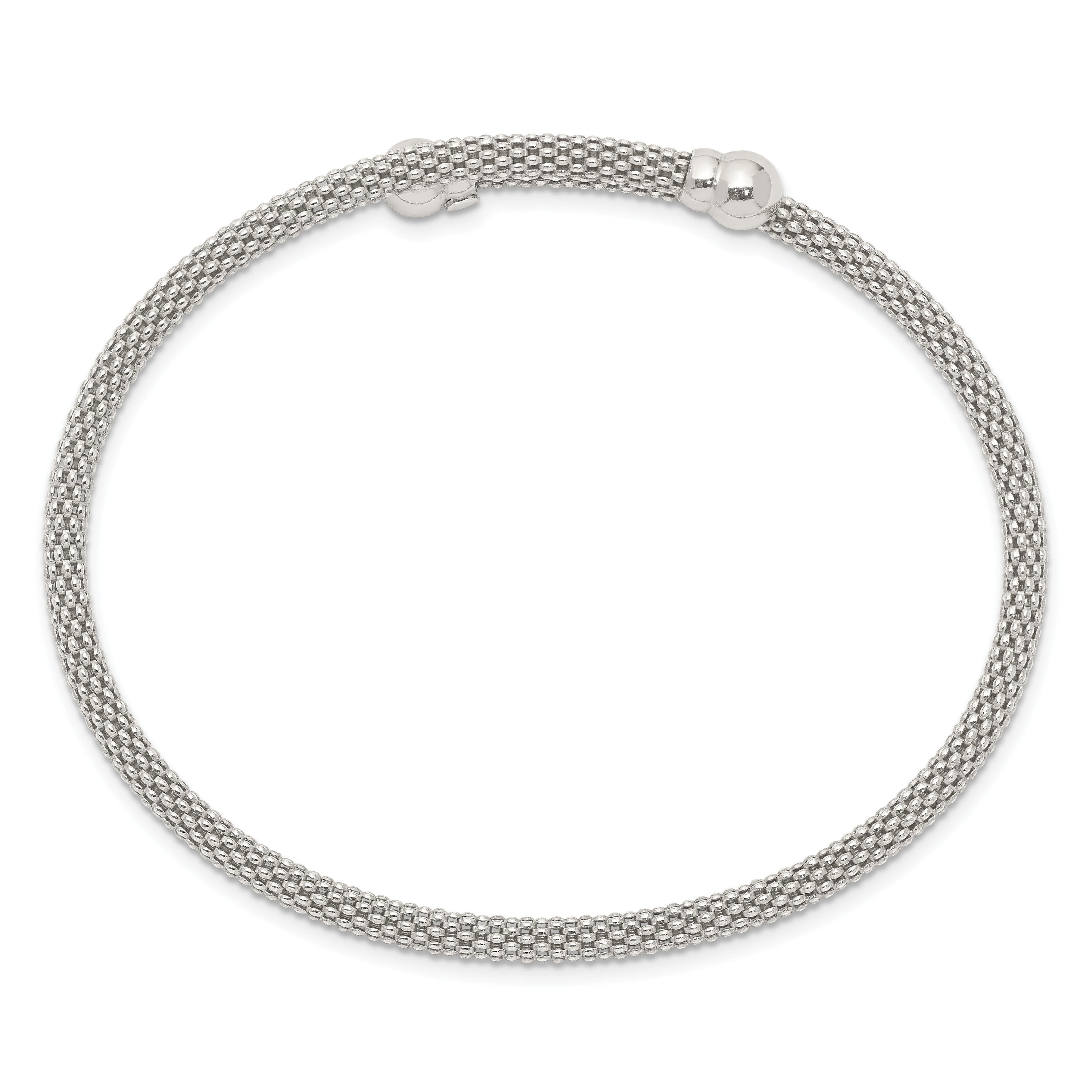 Sterling Silver Textured Flexible Bangle