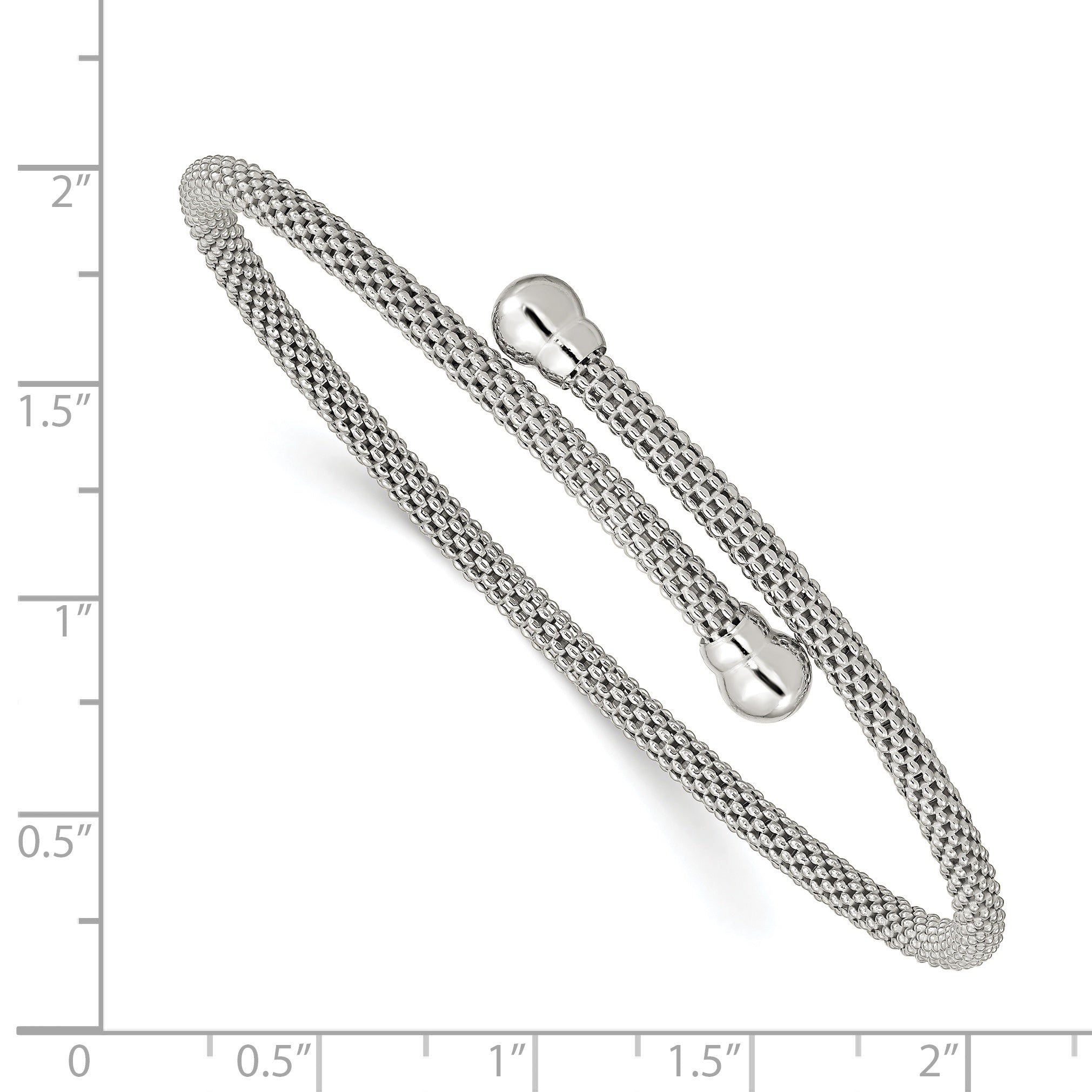 Sterling Silver Textured Flexible Bangle