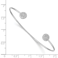 Sterling Silver Rhodium Plated CZ Bangle