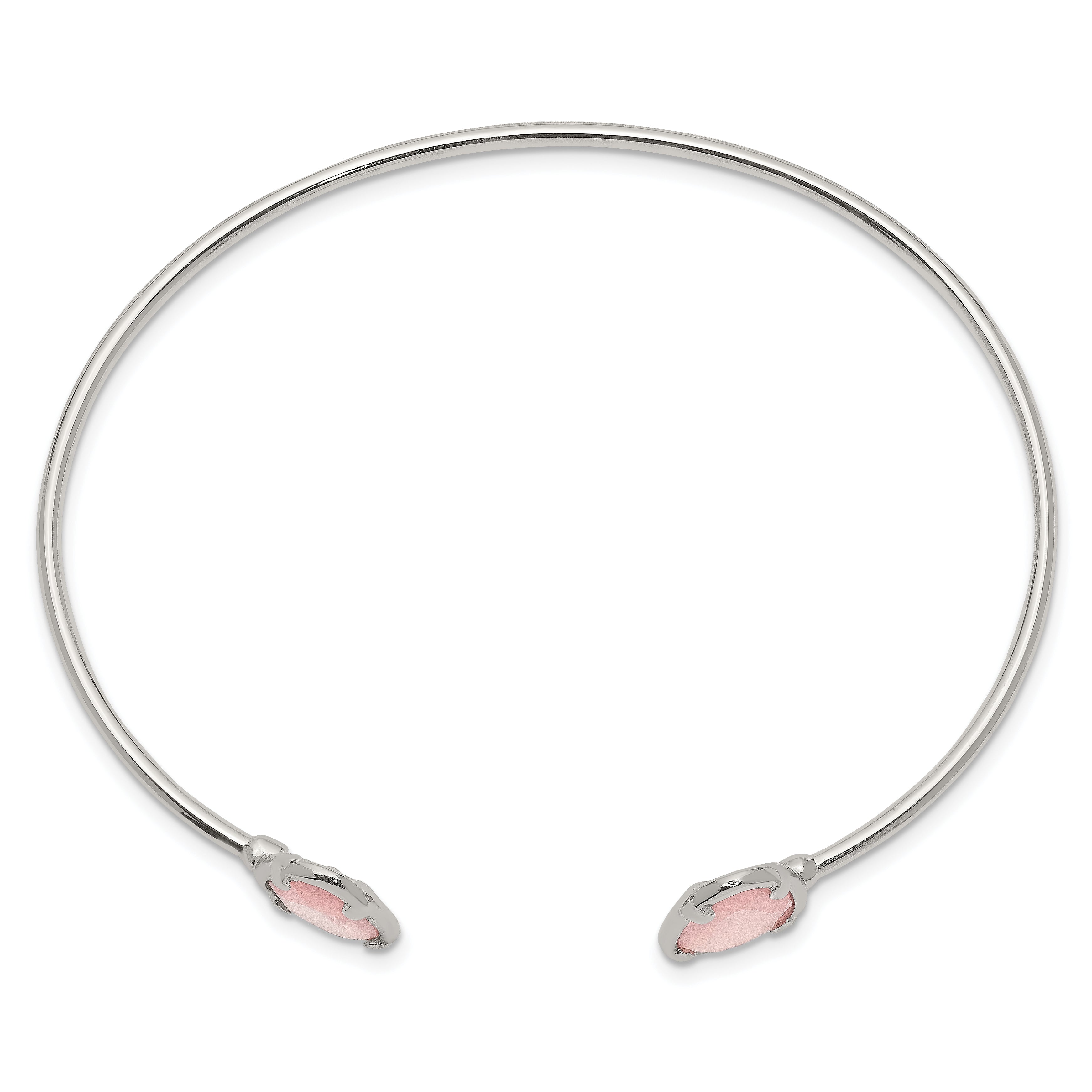 Sterling Silver Pink Chalcedony Bangle