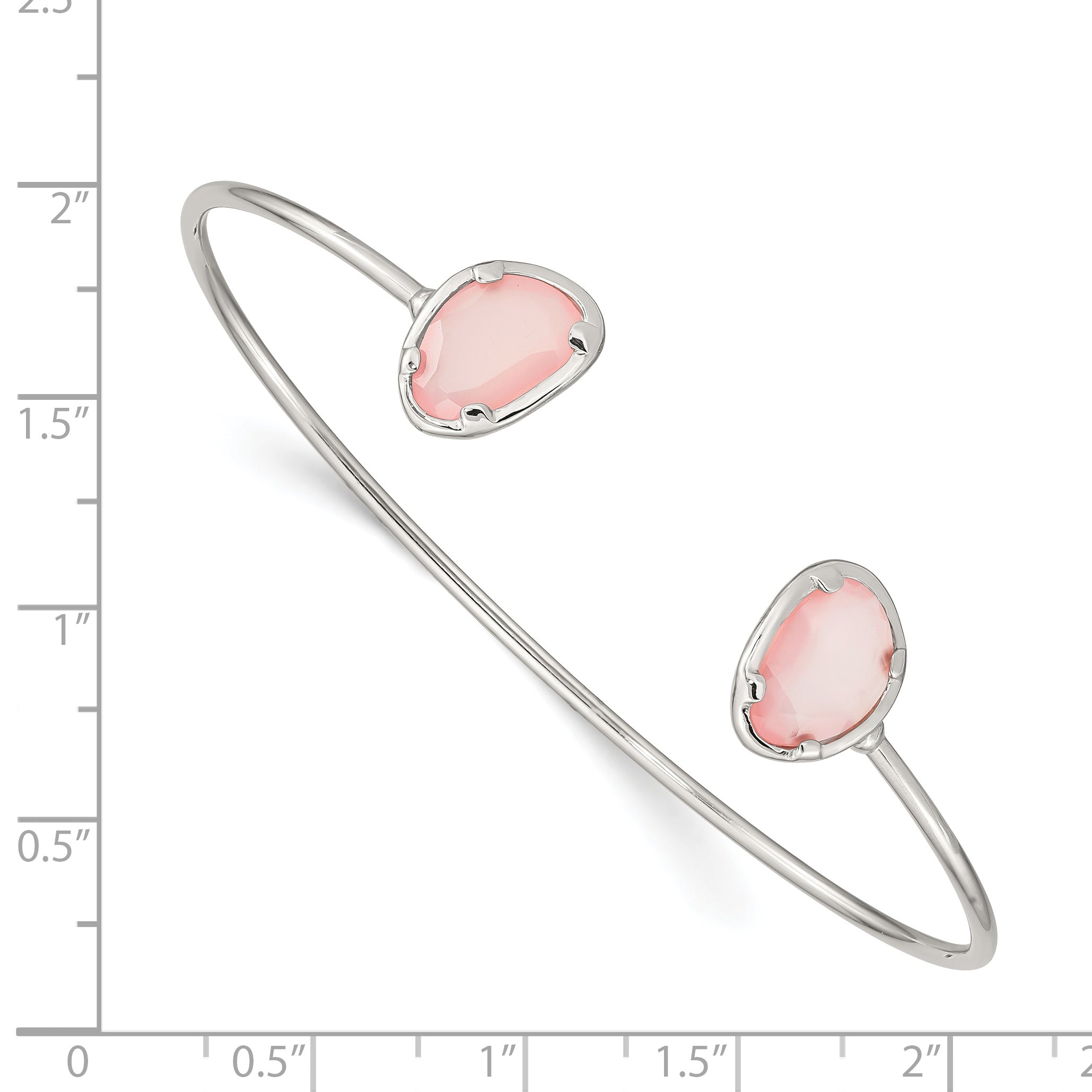 Sterling Silver Pink Chalcedony Bangle