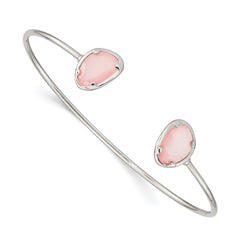 Sterling Silver Pink Chalcedony Bangle