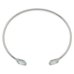 Sterling Silver Blue Chalcedony Bangle