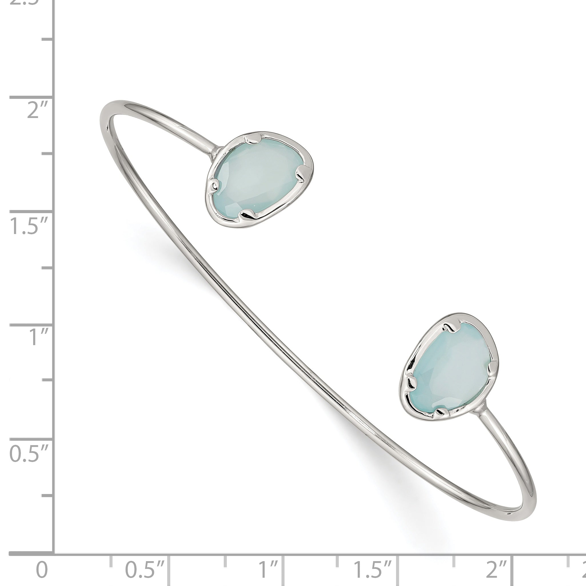 Sterling Silver Blue Chalcedony Bangle