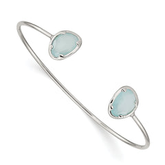 Sterling Silver Blue Chalcedony Bangle