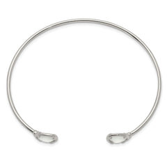 Sterling Silver White Chalcedony Bangle