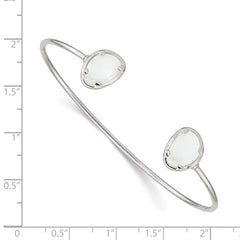 Sterling Silver White Chalcedony Bangle