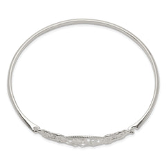 Sterling Silver Butterfly and CZ Tree Bangle