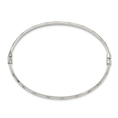 Sterling Silver D/C 4mm Bangle and 3mm Hoop Earring Set