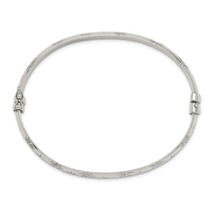 Sterling Silver D/C 6mm Bangle and 4mm Hoop Earring Set