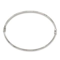 Sterling Silver D/C 4mm Bangle and 3mm Hoop Earring Set