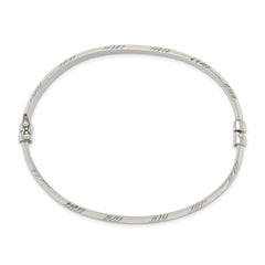 Sterling Silver D/C 6mm Bangle and 4mm Hoop Earring Set