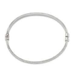 Sterling Silver D/C 7.5mm Bangle and 5mm Hoop Earring Set