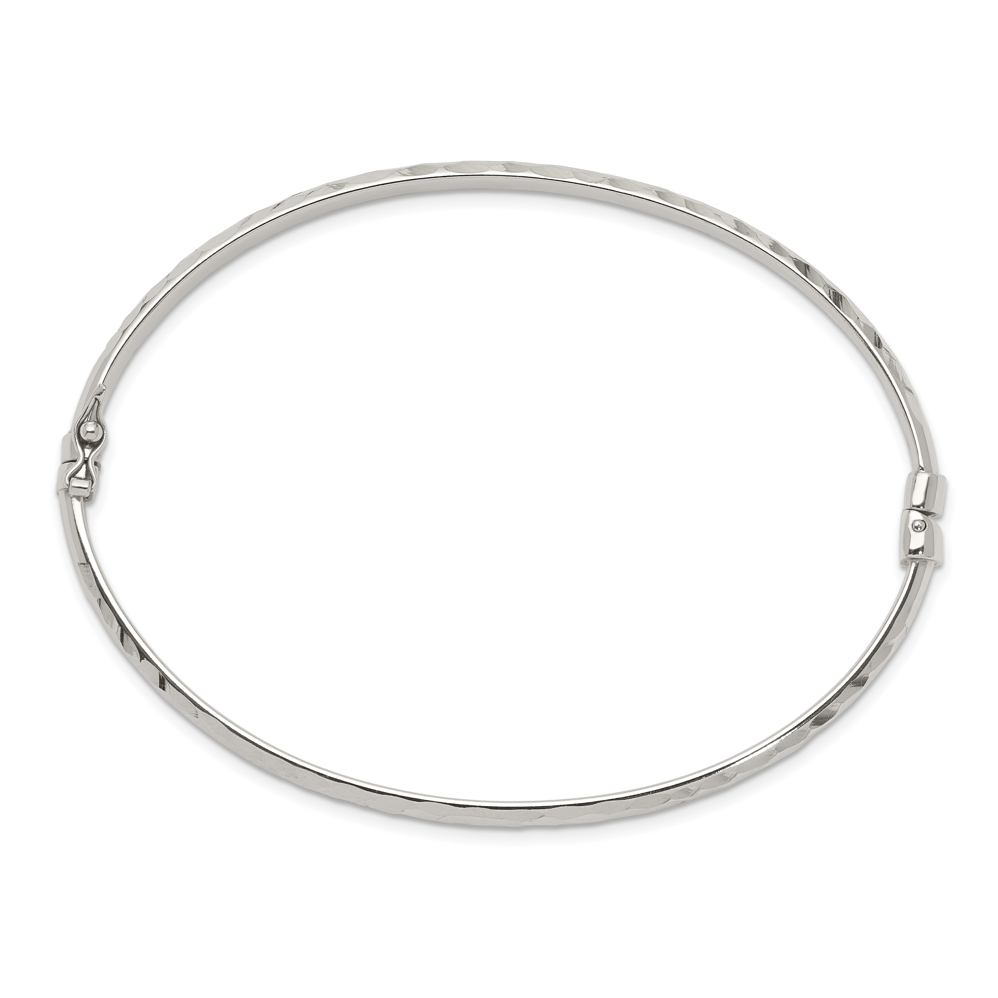 Sterling Silver D/C 4mm Bangle and 3mm Hoop Earring Set