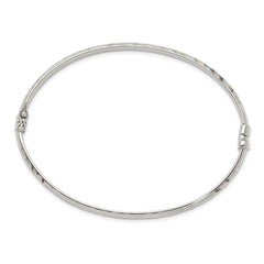 Sterling Silver D/C 4mm Bangle and 3mm Hoop Earring Set