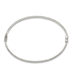 Sterling Silver D/C 4mm Bangle and 3mm Hoop Earring Set