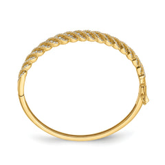 Sterling Shimmer Sterling Silver Gold-tone Flash Gold-plated 349 Stone CZ Hinged Bangle Bracelet