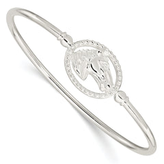 Sterling Silver Polished Horse Head Flexible Bangle