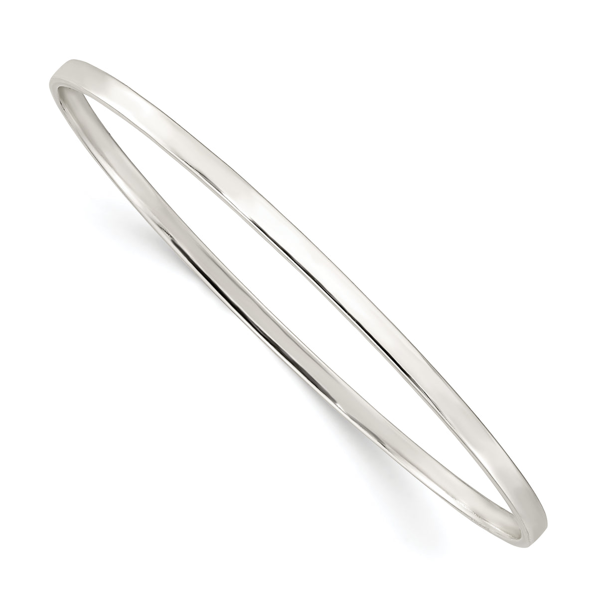 Sterling Silver Polished 3mm Slip-on Bangle