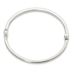 Sterling Silver Polished Flat Hinged Bangle