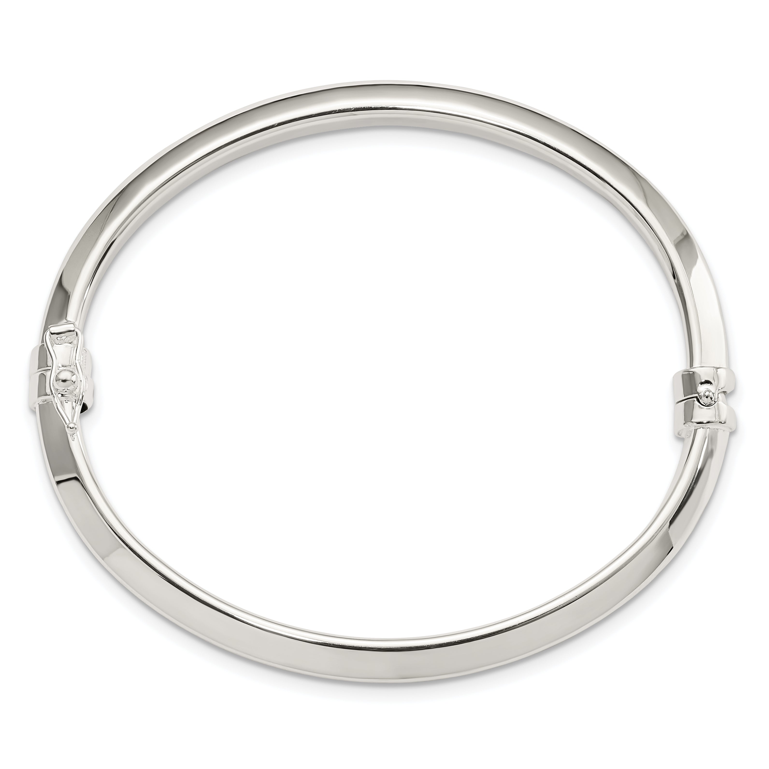 Sterling Silver Polished Hinged Bangle