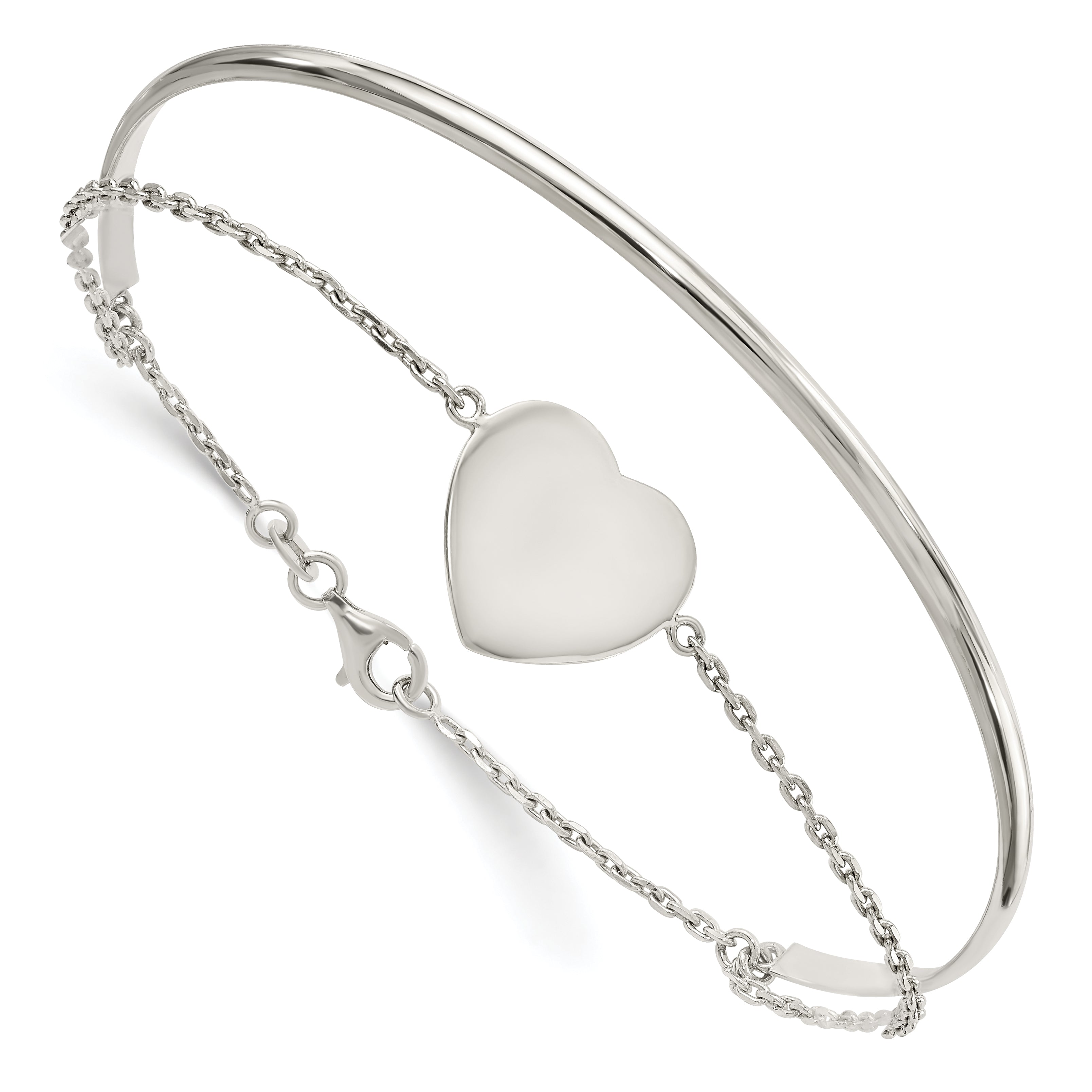 Sterling Silver Polished Heart Ring and Bangle