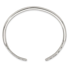 Sterling Silver Polished with Hammered Ends Cuff Bangle