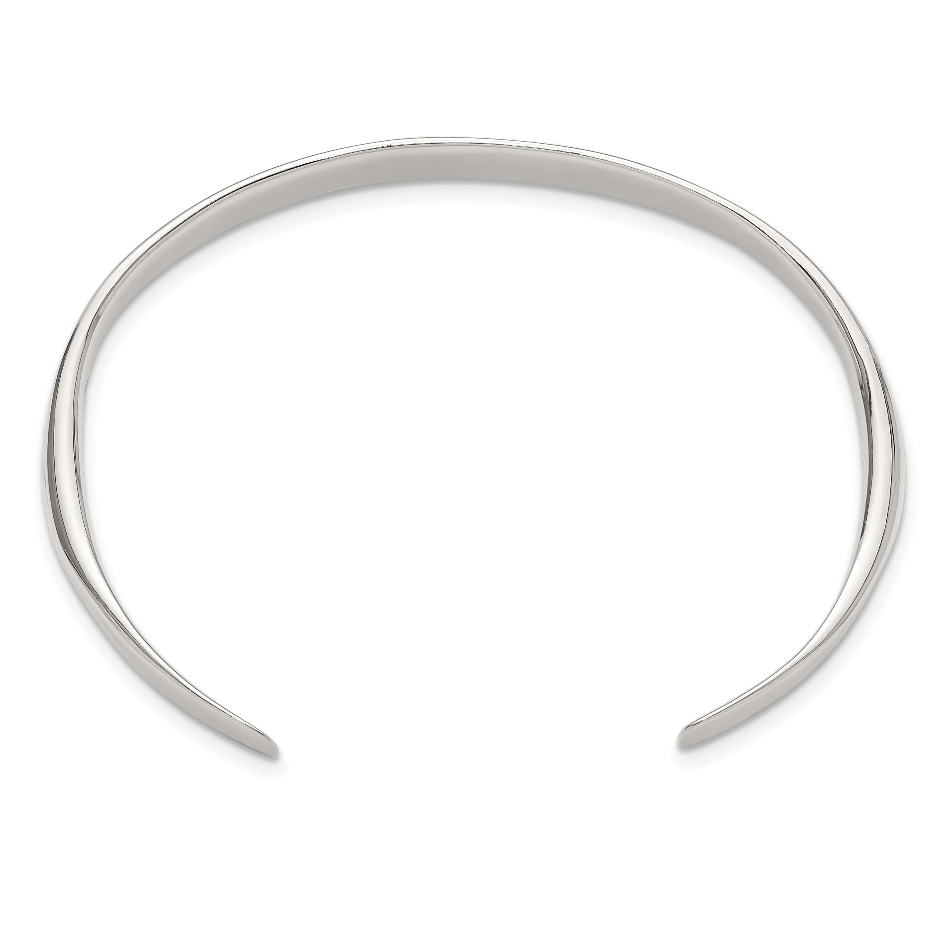 Sterling Silver Polished Step Flat Cuff Bangle