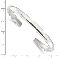 Sterling Silver Polished Domed Cuff Bangle