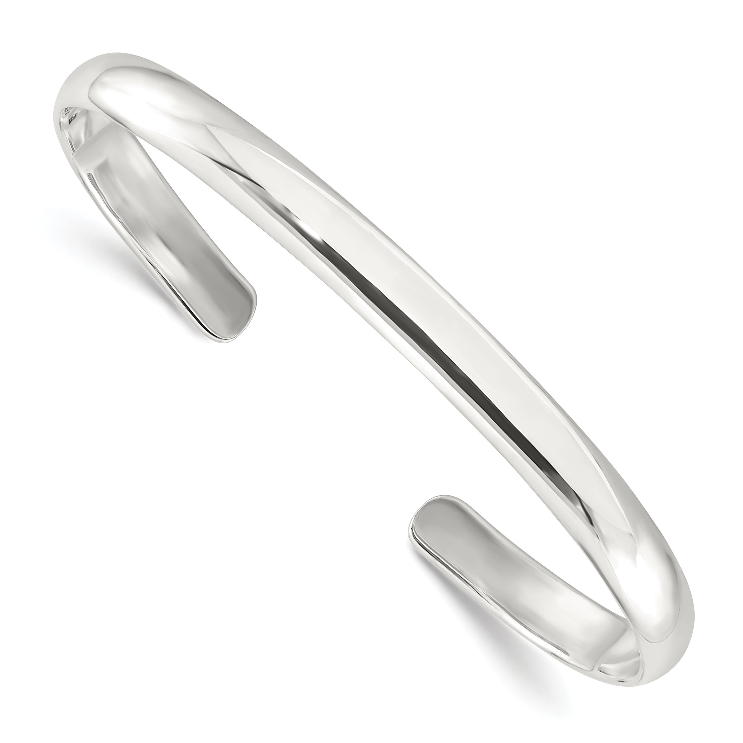 Sterling Silver Polished Domed Cuff Bangle