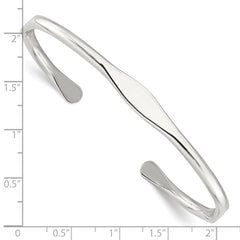 Sterling Silver Polished 6mm Cuff Bangle