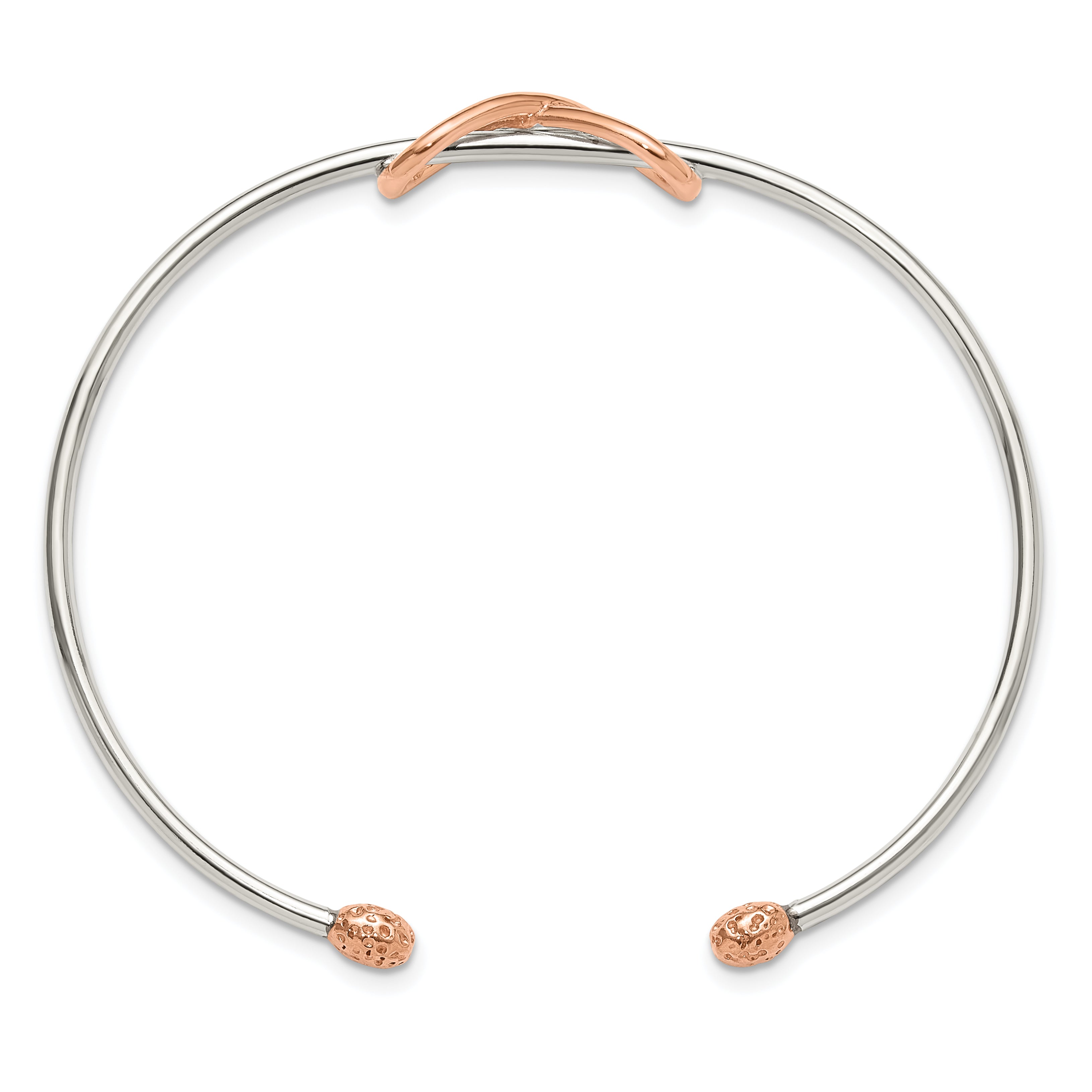 Sterling Silver and Rose-tone Infinity Cuff Bangle